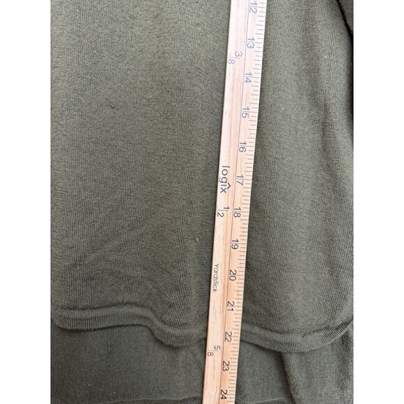 Madewell 100% Merino Wool Sweater Women's Size M Green Lightweight 3/4 Sleeve - Picture 10 of 12